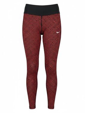 Nike Dri-FIT Red & Black Dot Print Running Leggings Medium